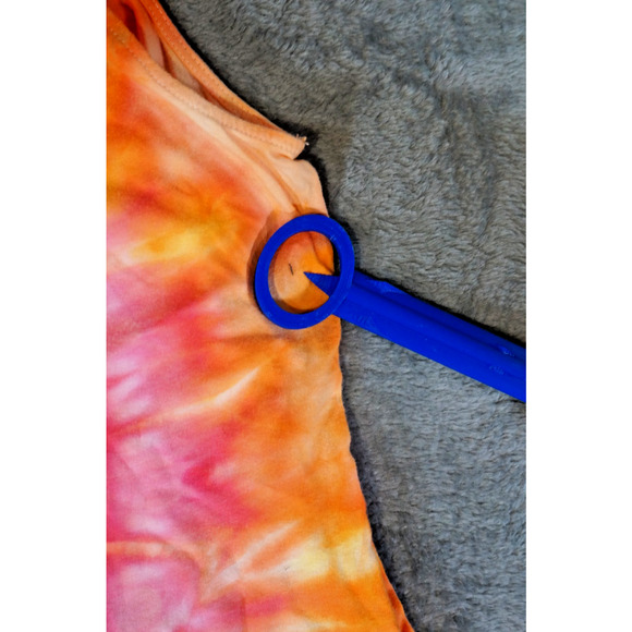 Madison Ruffle Neck Tank Top Large Tie‑Dye Pink Orange Fire Swirl Artisan Dyed - Picture 8 of 13